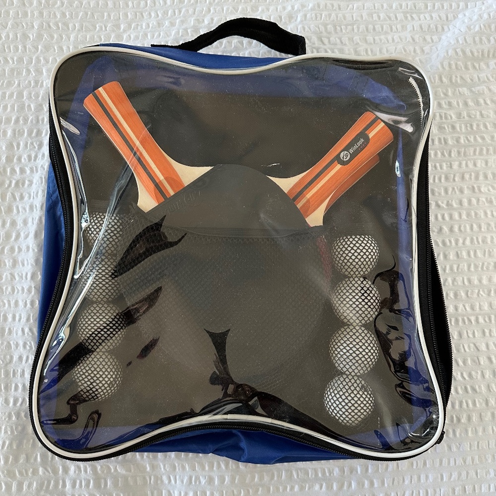 JP WINLOOK Table Tennis Paddle Set of 4 with Carry Case & 8 Ping Pong Balls
